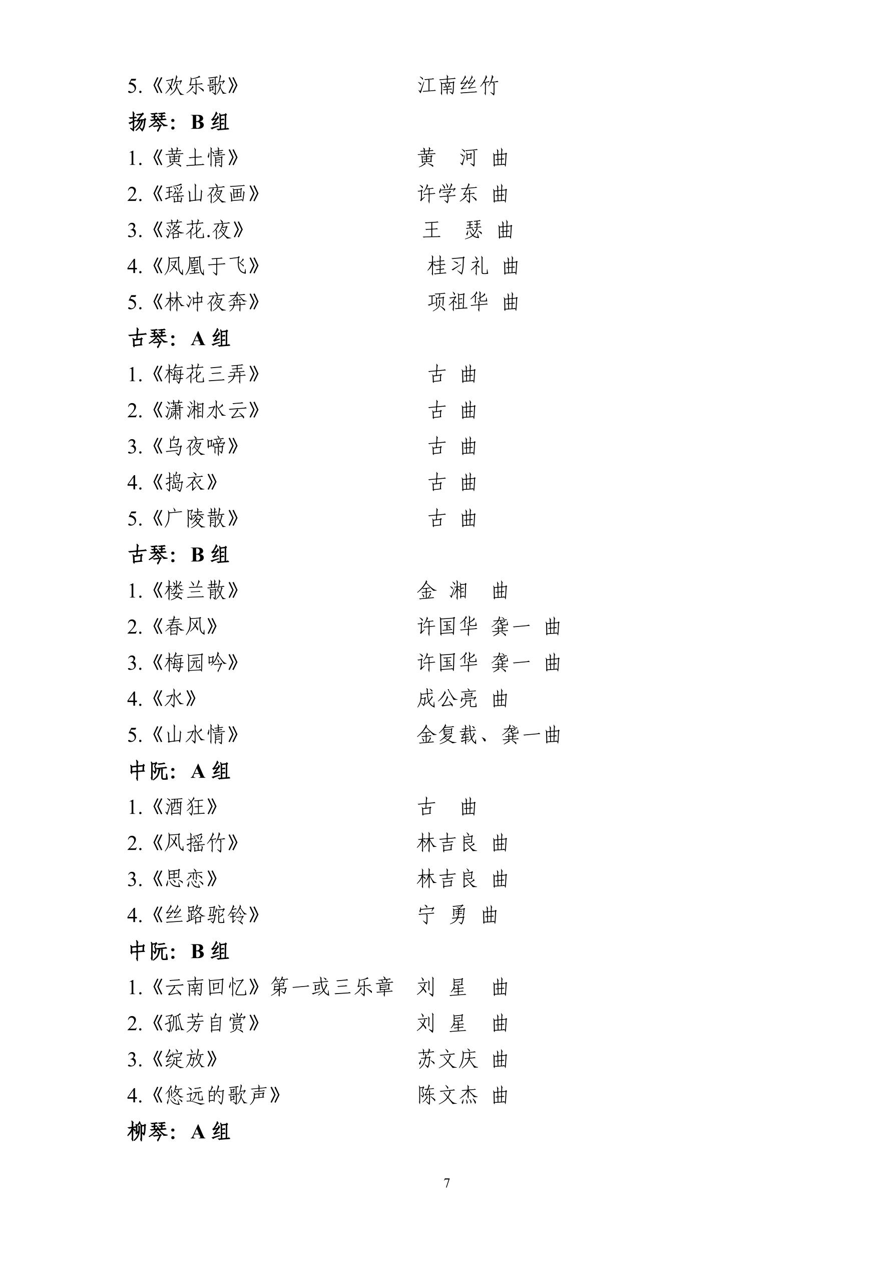 2020年四川音乐学院艺术类本科招生专业考试内容