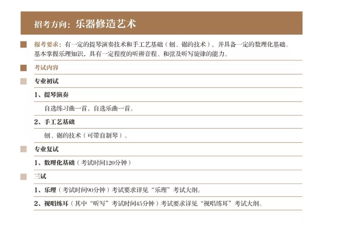 2020年上海音乐学院本科艺术类招生专业目录及考试大纲