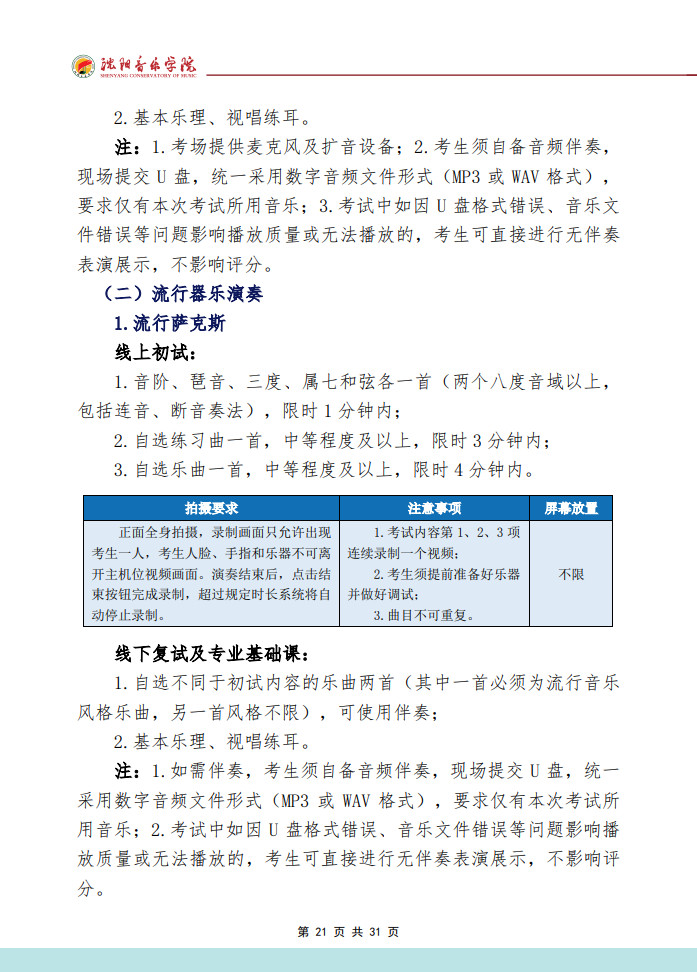 2024年沈阳音乐学院音乐舞蹈类本科招生专业考试要求（内附校考作曲系专业提交报考材料要求）