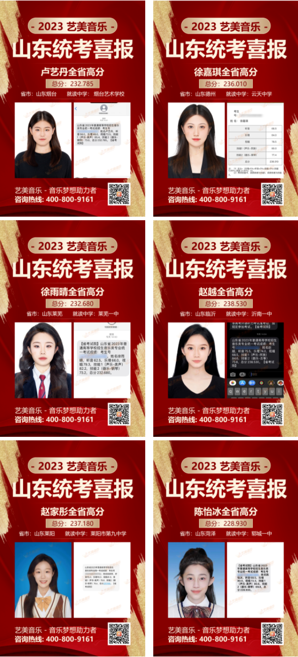 【音乐统考喜报】全省16！艺美复读学子超越90%！23云南学子战绩绝佳！