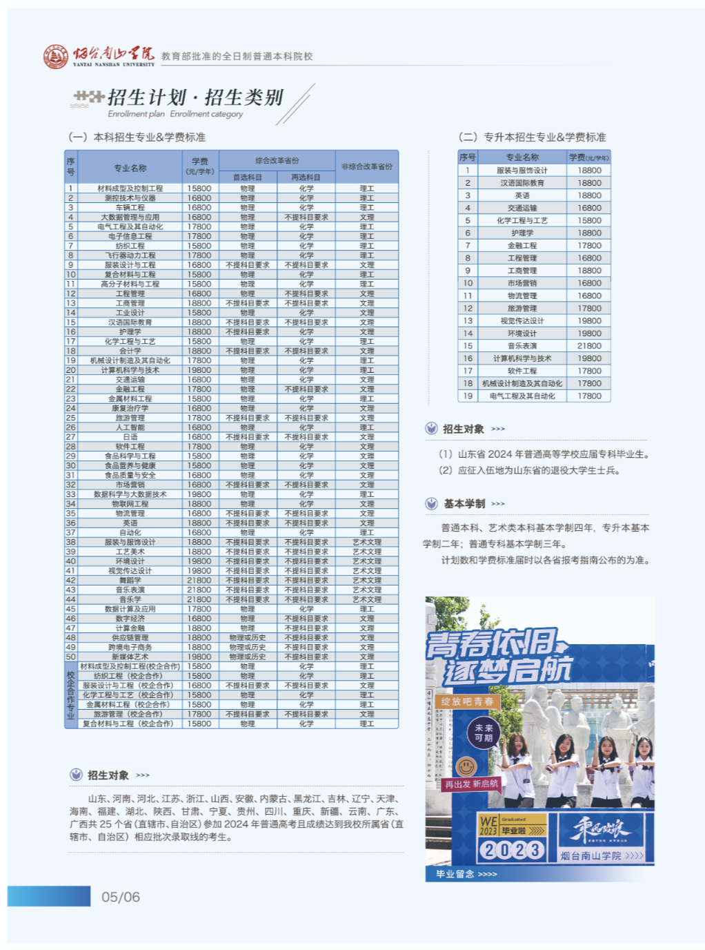 2024年烟台南山学院音乐舞蹈类专业招生简章（含招生计划及学费标准）