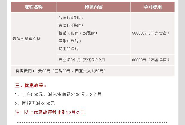 表演考前突击训练班，给零基础、想考好大学的学生一个机会！