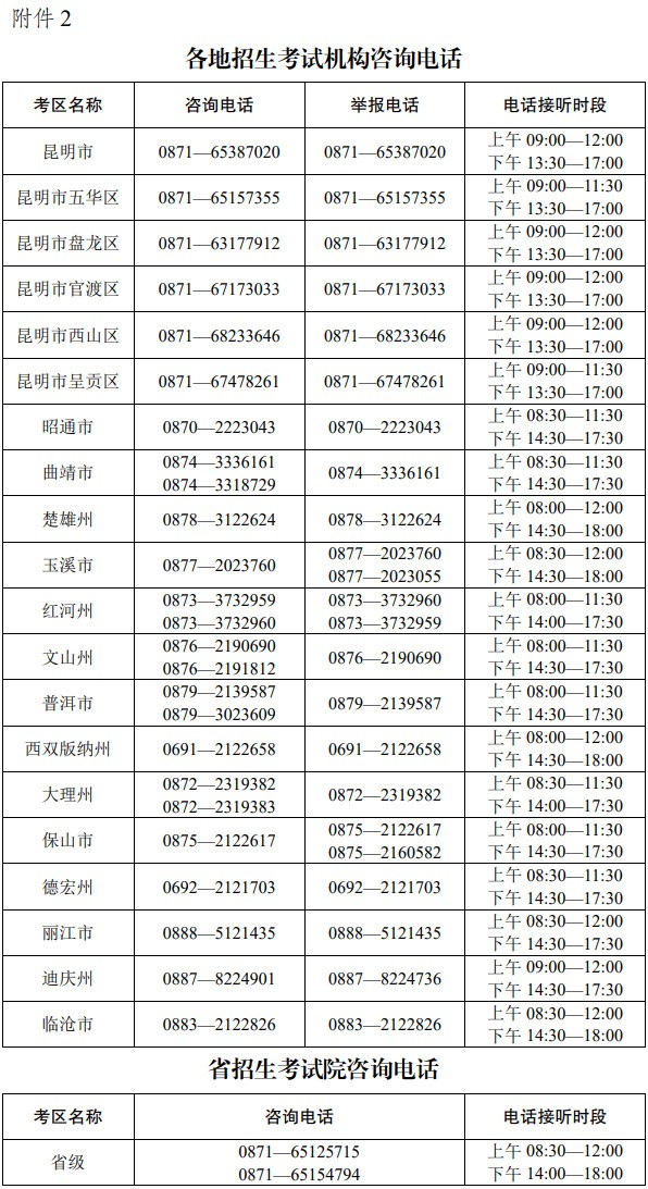 2024年云南省普通高校招生艺术类音乐专业统一考试（笔试科目）须知