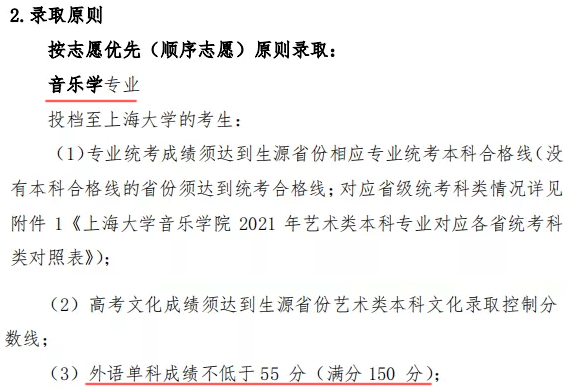 分数限制？2021年文化课没达到这些分数的音乐生这些专业慎报！