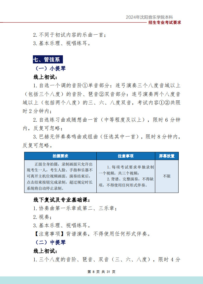 2024年沈阳音乐学院音乐舞蹈类本科招生专业考试要求（内附校考作曲系专业提交报考材料要求）