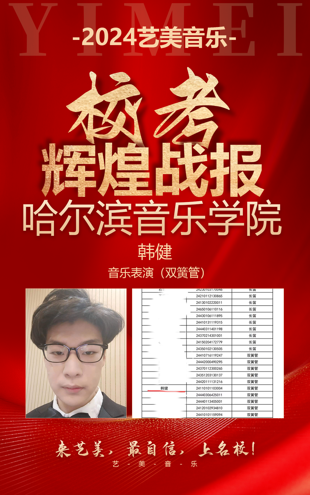 校考喜报 | 哈尔滨音乐学院2024年校考艺美学子再获佳绩！