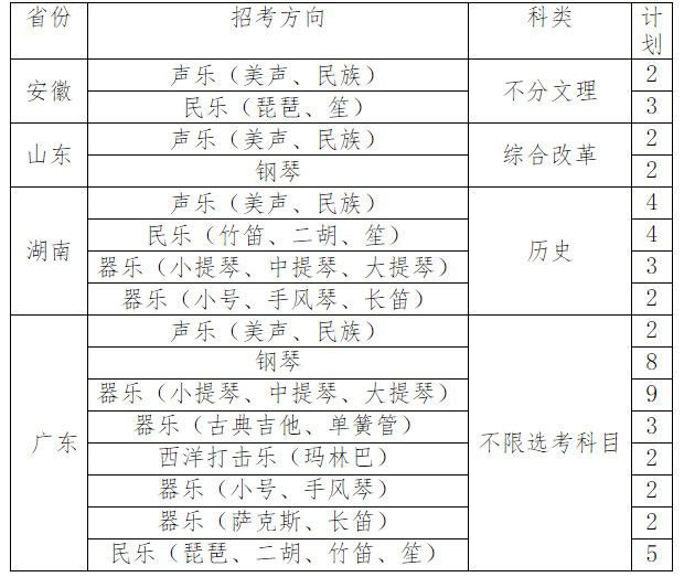 2024年中山大学艺术类音乐表演专业招生简章（含招生计划及录取政策）